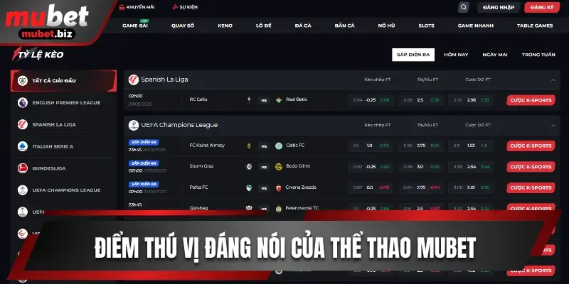 Điểm thú vị đáng nói của chuyên mục thể thao Mubet