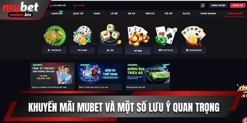 Khuyến mãi Mubet và một số lưu ý quan trọng